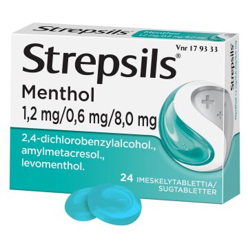 STREPSILS MENTHOL imeskelytabletti 1,2/0,6/8 mg 24 fol