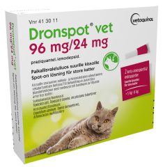 Dronspot vet paikallisvaleluliuos 96 mg / 24 mg 2 x 1.12 ml