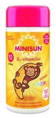 Minisun D-vitamiini Banaani-Apina jr.10 mikrog 100 tabl